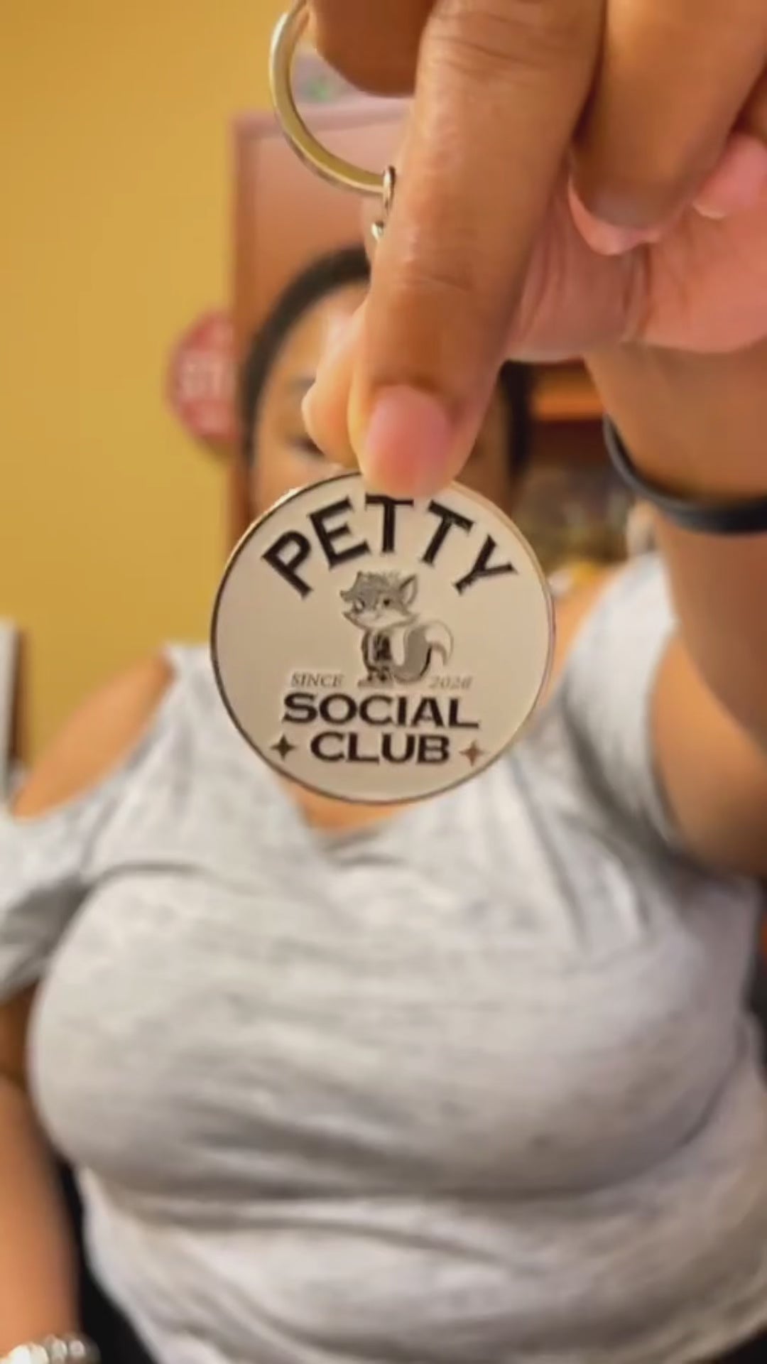 Petty Social Club Metallic and Enamel Keychain