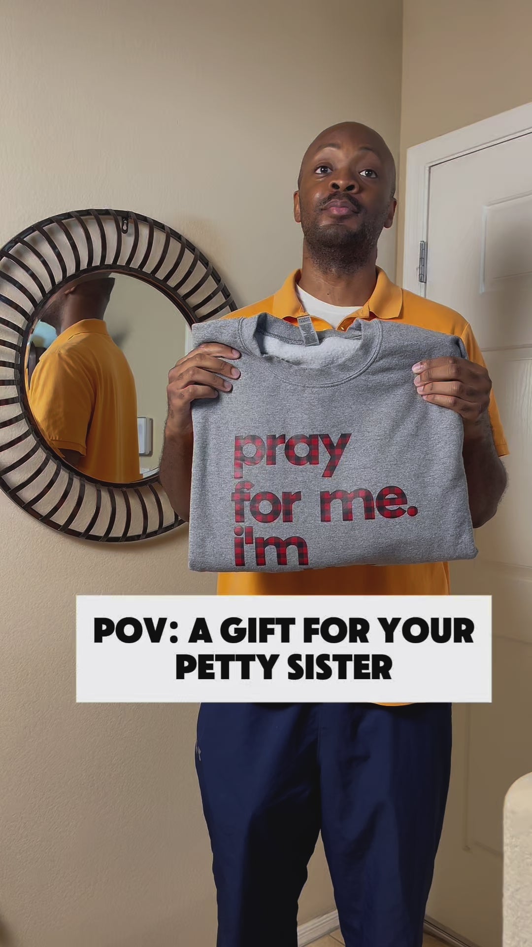 Pray for me I'm Petty Buffalo Plaid Unisex Sweatshirt Limited Edition