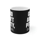 God Ain't Petty Ceramic Mug 11oz (Black/White)-Mug-The Original God Ain't Petty But I Am