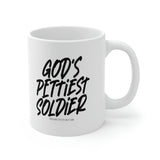 God's Pettiest Soldier Mug 11oz (White & Black)-Mug-The Original God Ain't Petty But I Am