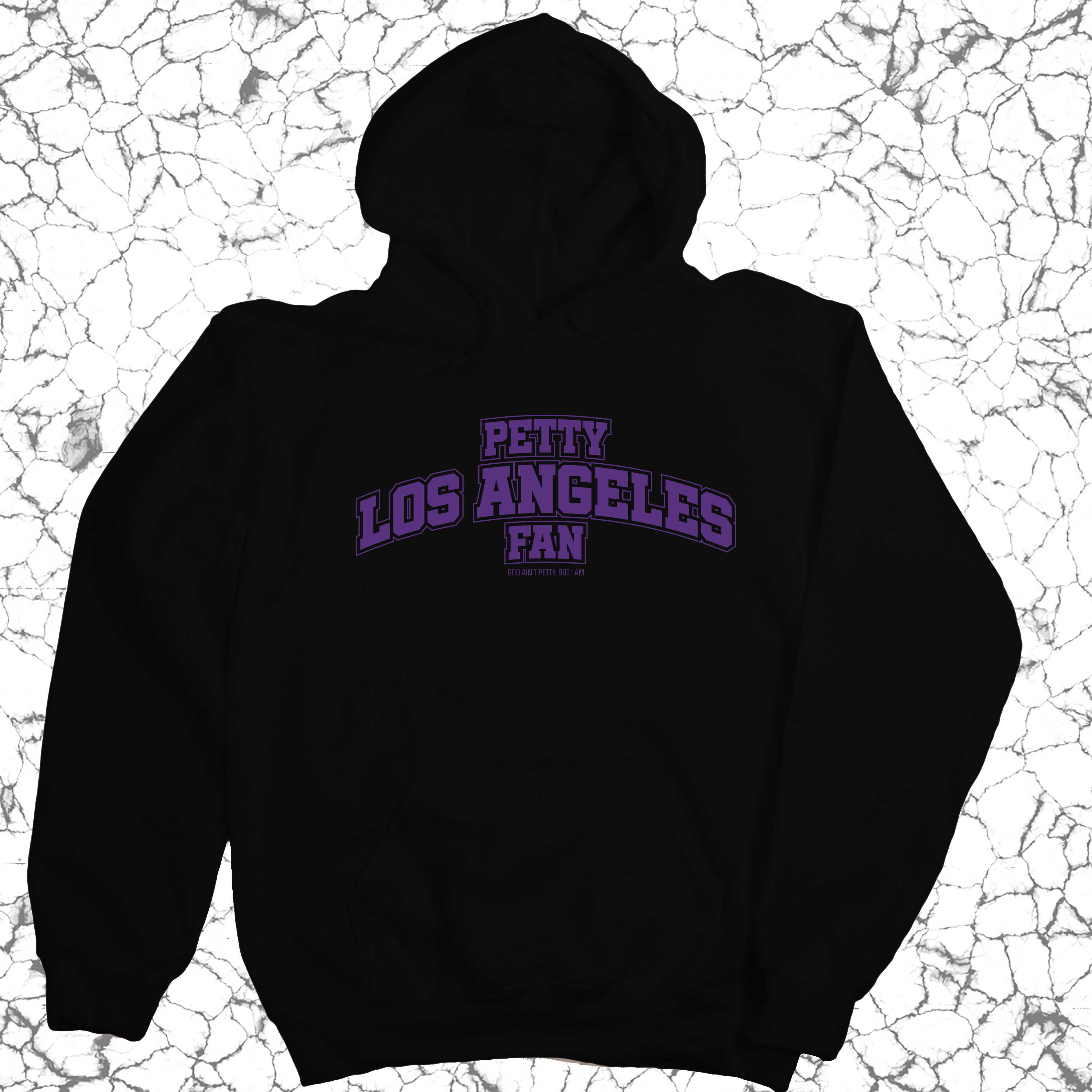*HOODIE* Petty Los Angeles Fan Unisex Hoodie (Black/Purple)-Hoodie-The Original God Ain't Petty But I Am