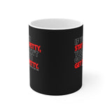 If You Stay Petty, You Ain't Got to Get Petty Ceramic Mug 11oz (Black/White/Red)-Mug-The Original God Ain't Petty But I Am