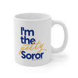 I'm the Petty Soror Mug 11oz (Blue/Yellow)-Mug-The Original God Ain't Petty But I Am