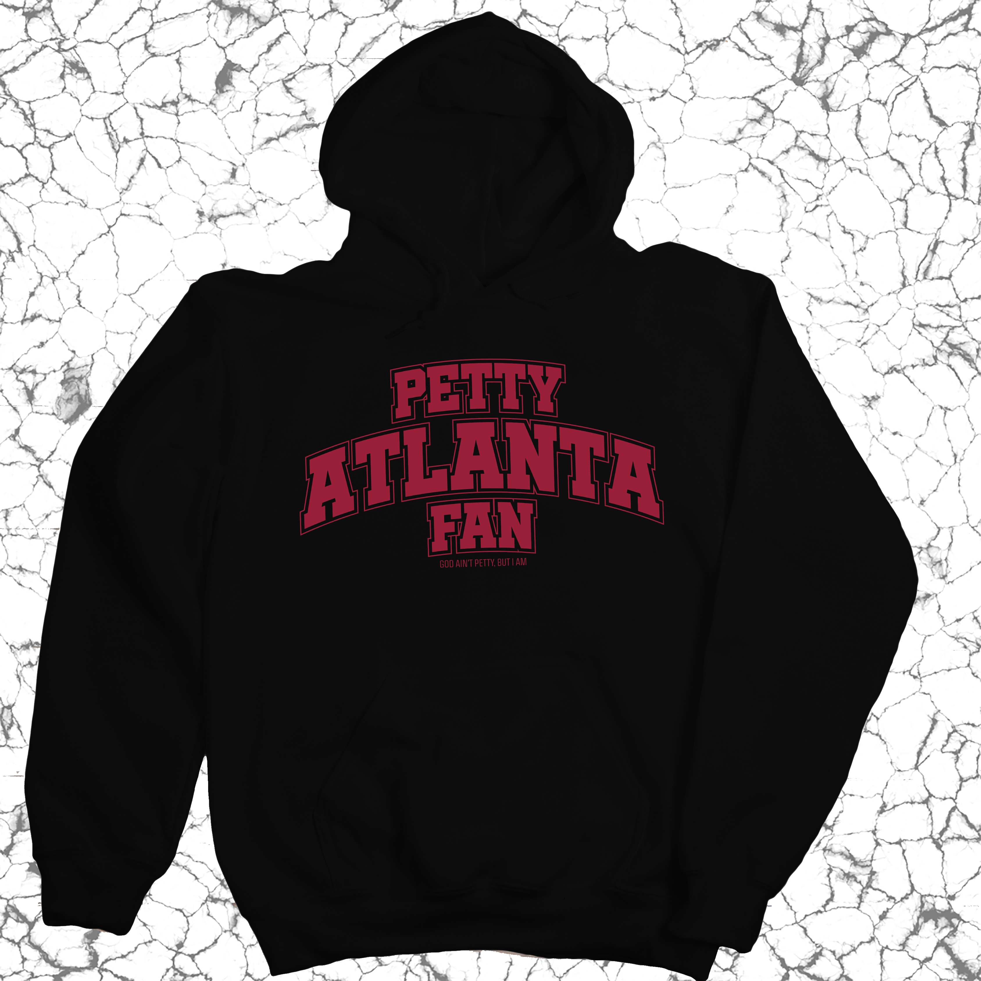 Petty Atlanta Fan Unisex Hoodie (Black/Red)-Hoodie-The Original God Ain't Petty But I Am