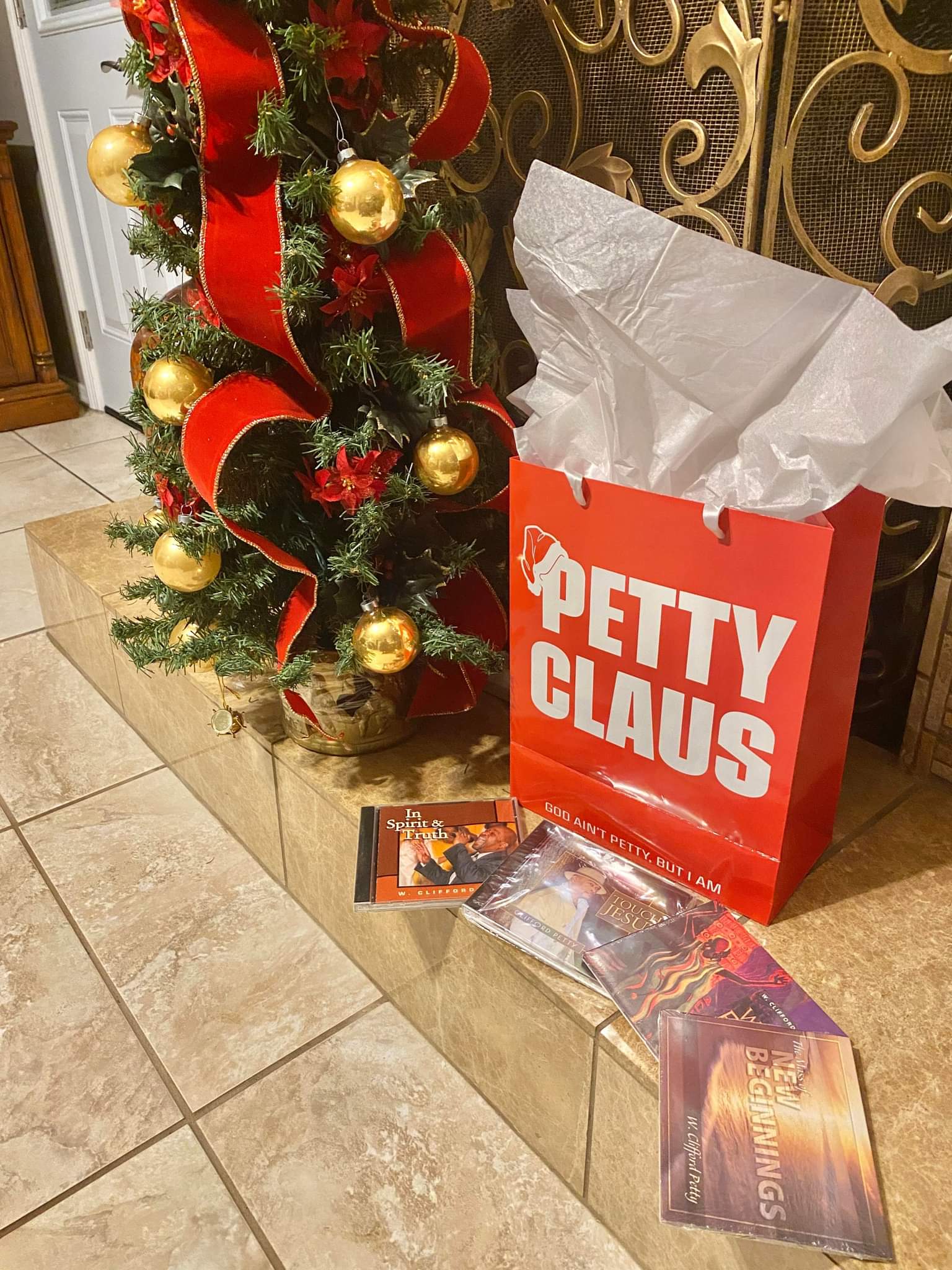 Petty Claus Gift Bag-Gift Bag-The Original God Ain't Petty But I Am