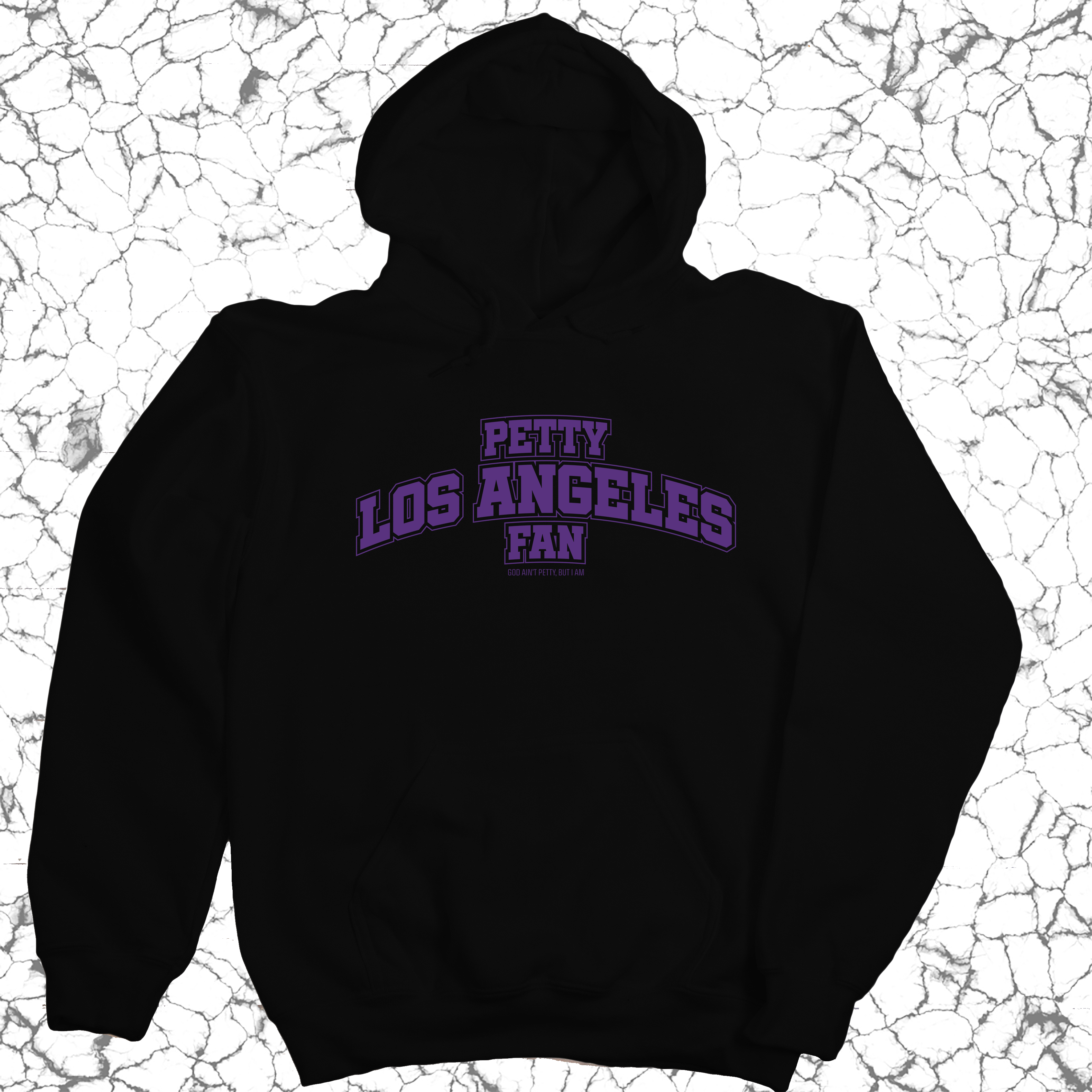 Petty Los Angeles Fan Unisex Hoodie (Black/Purple)-Hoodie-The Original God Ain't Petty But I Am