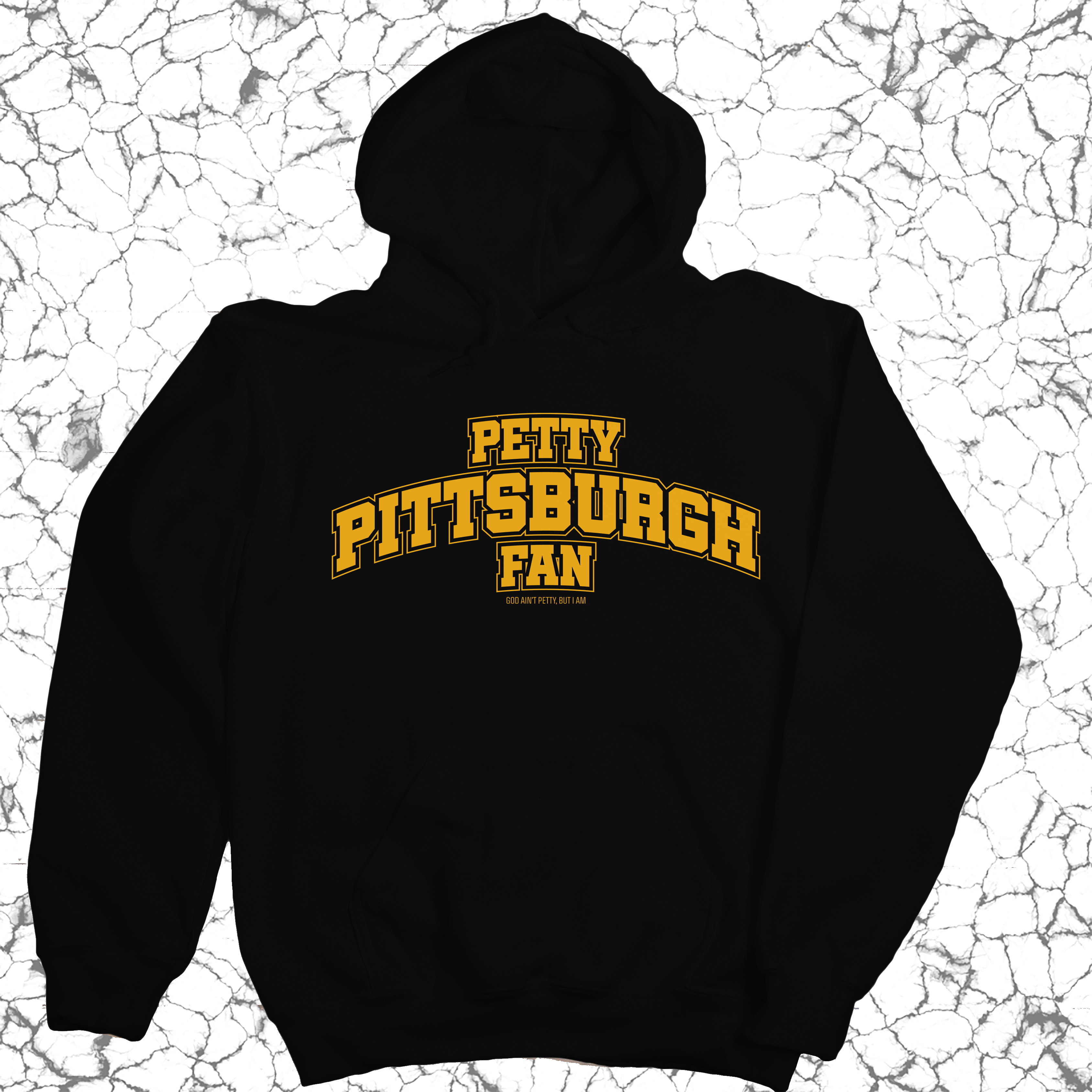 Petty Pittsburgh Fan Unisex Hoodie (Black/Gold)-Hoodie-The Original God Ain't Petty But I Am