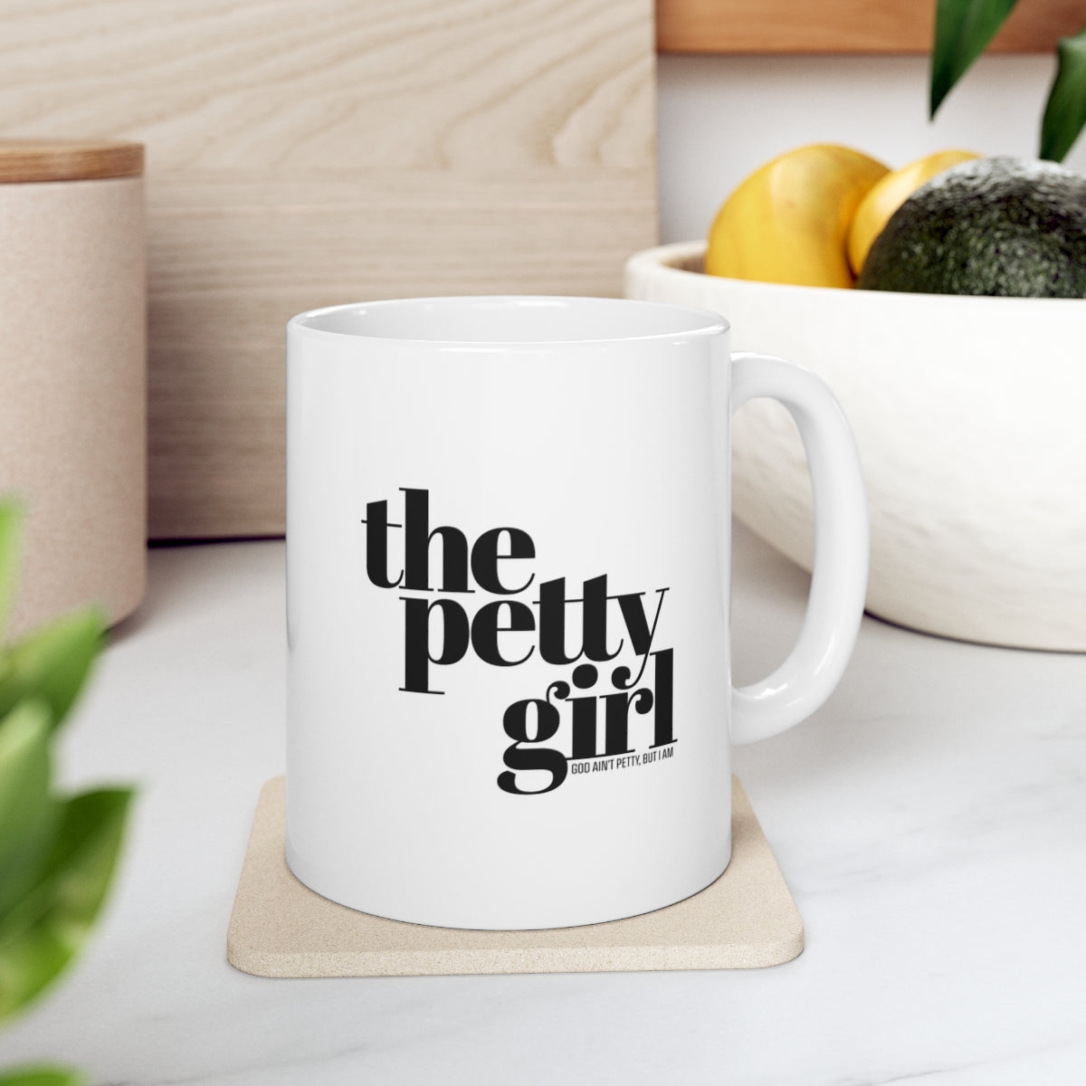 The Petty Girl Mug 11oz (White/Black)-Mug-The Original God Ain't Petty But I Am